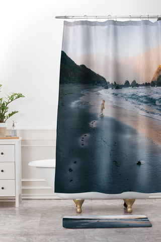 J. Freemond Visuals Beachside Enzo Shower Curtain And Mat