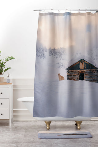 J. Freemond Visuals Cabin Life Enzo Shower Curtain And Mat