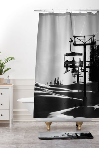 J. Freemond Visuals Chairlift Shadow Play Shower Curtain And Mat