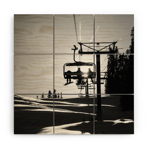 J. Freemond Visuals Chairlift Shadow Play Wood Wall Mural