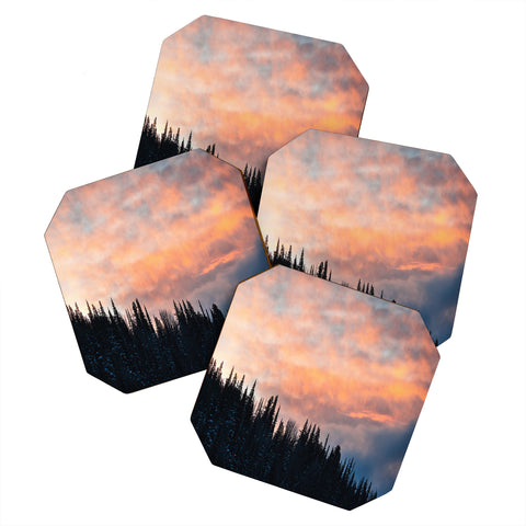 J. Freemond Visuals Fire in the Sky I Coaster Set