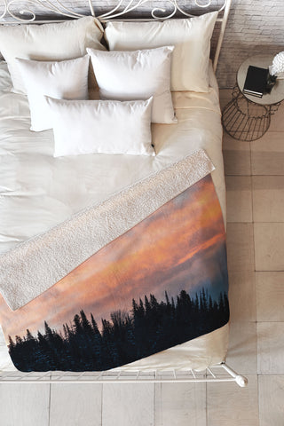 J. Freemond Visuals Fire in the Sky I Fleece Throw Blanket