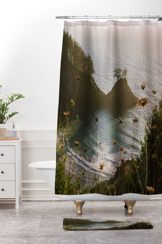 J. Freemond Visuals Golden Coast Shower Curtain And Mat
