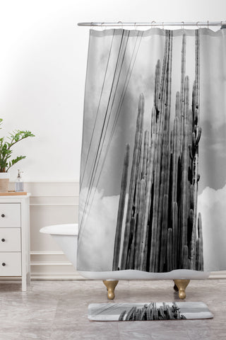 J. Freemond Visuals Highline Cacti Shower Curtain And Mat