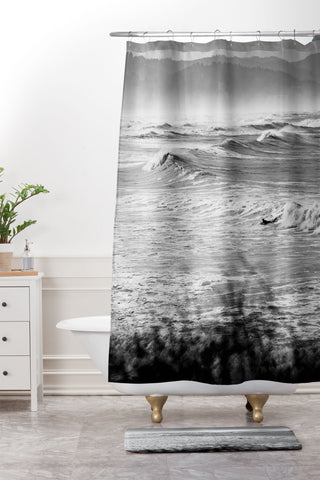 J. Freemond Visuals Swell 1 Shower Curtain And Mat