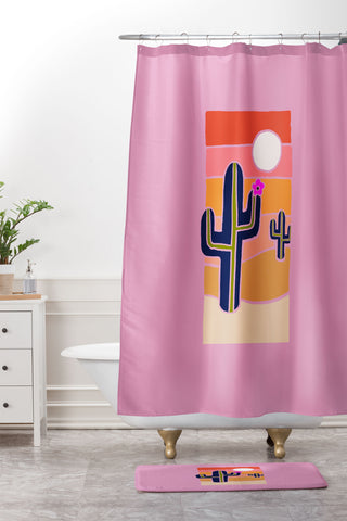 Jaclyn Caris Cactus 2 Shower Curtain And Mat