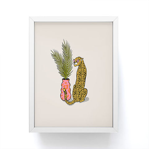 Jaclyn Caris Cheetah Plant Framed Mini Art Print