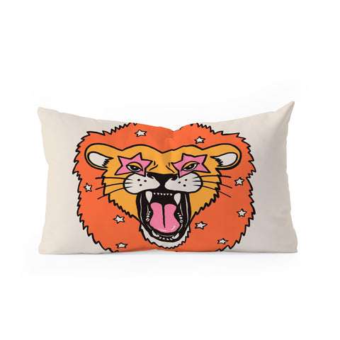 Jaclyn Caris Lion 2 Oblong Throw Pillow