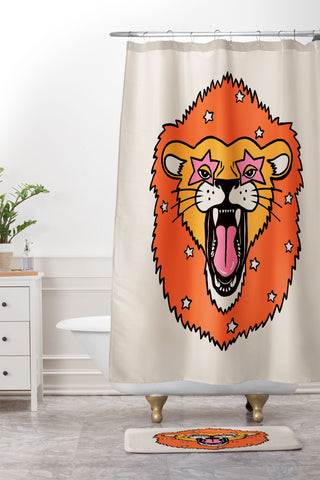 Jaclyn Caris Lion 2 Shower Curtain And Mat