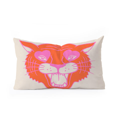 Jaclyn Caris Neon Tiger Oblong Throw Pillow