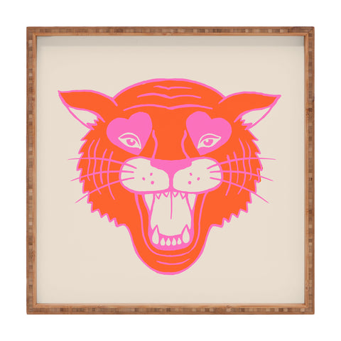 Jaclyn Caris Neon Tiger Square Tray