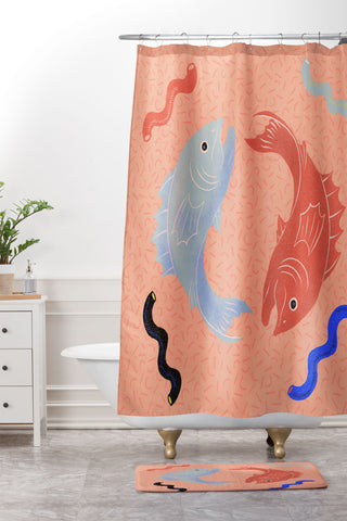 Jaclyn Caris Pisces 3 Shower Curtain And Mat