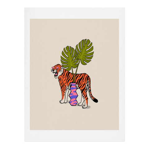 Jaclyn Caris Tiger Plant Art Print