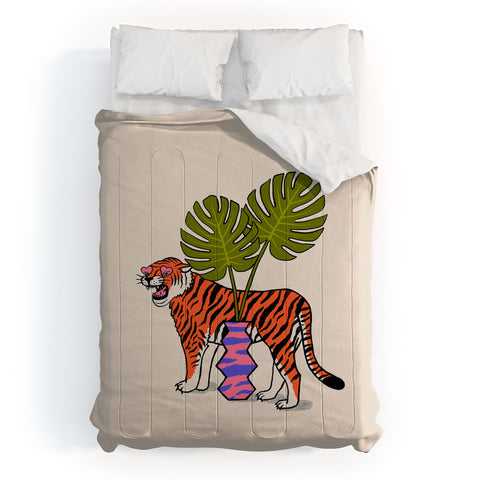 Jaclyn Caris Tiger Plant Comforter