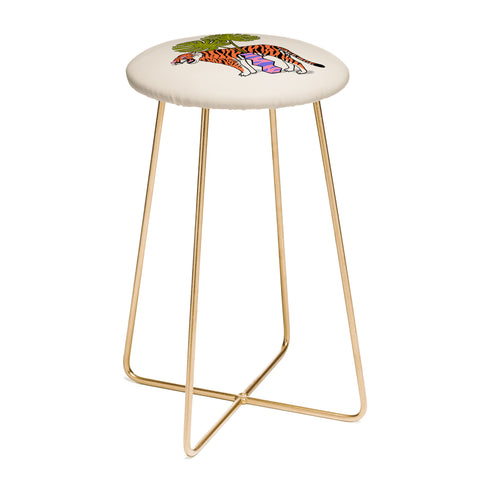 Jaclyn Caris Tiger Plant Counter Stool