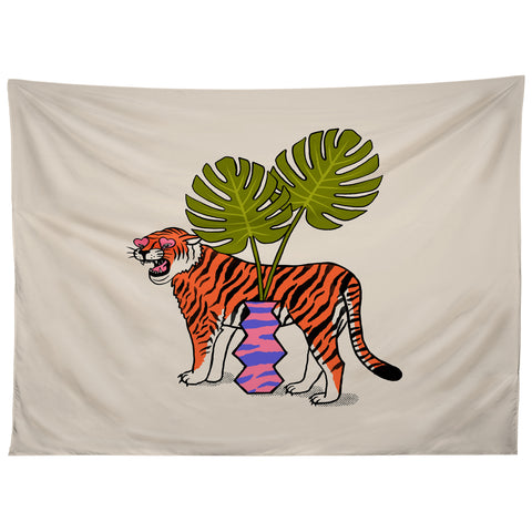 Jaclyn Caris Tiger Plant Tapestry