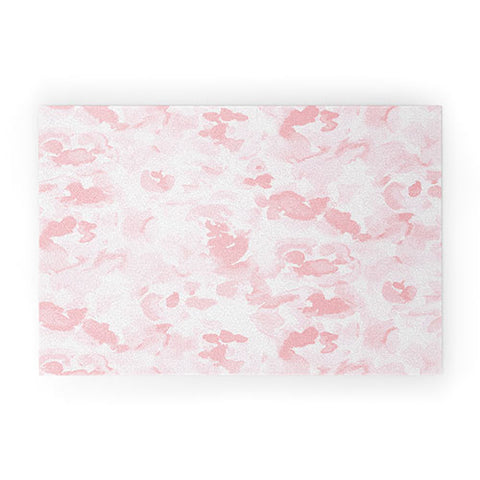 Jacqueline Maldonado Abstract Flora Millennial Pink Welcome Mat