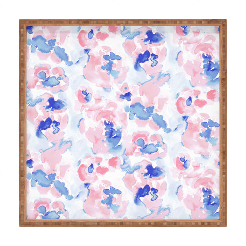 Jacqueline Maldonado Abstract Flora Pastel Square Tray