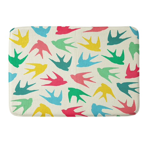 Jacqueline Maldonado Birds Multicolor Memory Foam Bath Mat