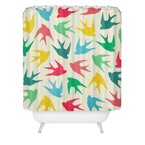 Jacqueline Maldonado Birds Multicolor Shower Curtain