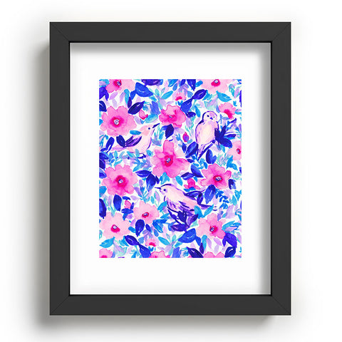 Jacqueline Maldonado Birds n Flowers Blue Recessed Framing Rectangle