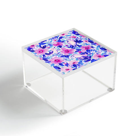 Jacqueline Maldonado Birds n Flowers Blue Acrylic Box