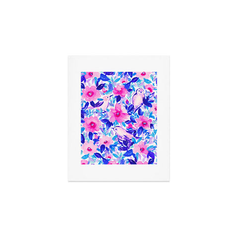 Jacqueline Maldonado Birds n Flowers Blue Art Print