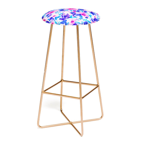 Jacqueline Maldonado Birds n Flowers Blue Bar Stool