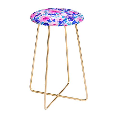 Jacqueline Maldonado Birds n Flowers Blue Counter Stool