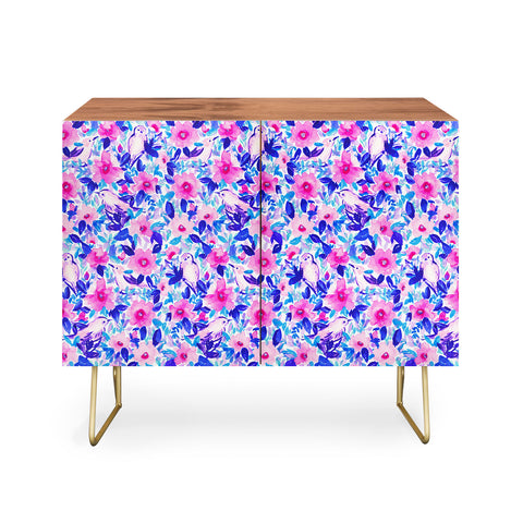 Jacqueline Maldonado Birds n Flowers Blue Credenza