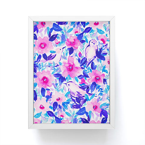 Jacqueline Maldonado Birds n Flowers Blue Framed Mini Art Print