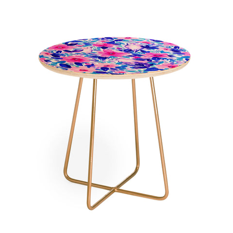 Jacqueline Maldonado Birds n Flowers Blue Round Side Table