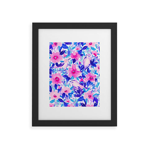 Jacqueline Maldonado Birds n Flowers Blue Framed Art Print