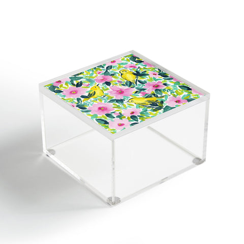 Jacqueline Maldonado Birds n Flowers Yellow Acrylic Box