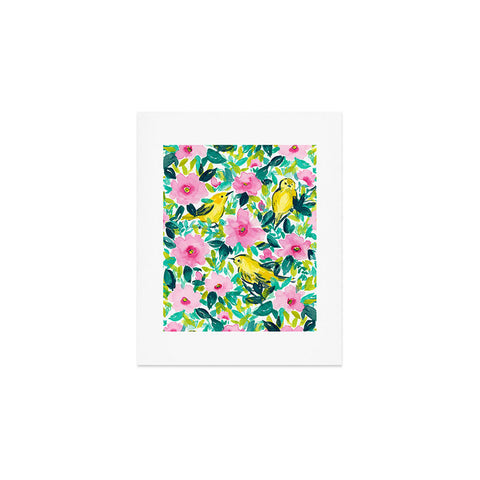 Jacqueline Maldonado Birds n Flowers Yellow Art Print