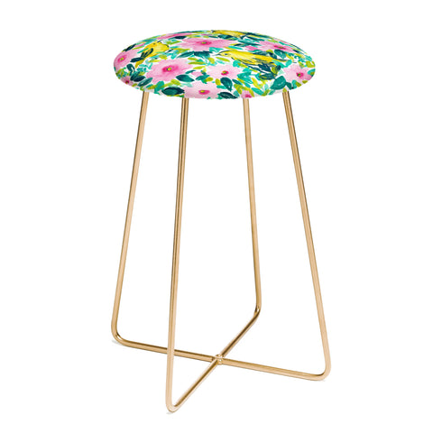 Jacqueline Maldonado Birds n Flowers Yellow Counter Stool