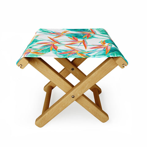 Jacqueline Maldonado Birds Of Paradise Folding Stool