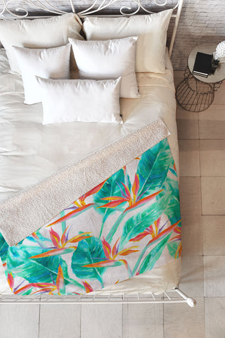 Jacqueline Maldonado Birds Of Paradise Fleece Throw Blanket