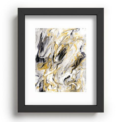 Jacqueline Maldonado Black and Gold Marble Recessed Framing Rectangle