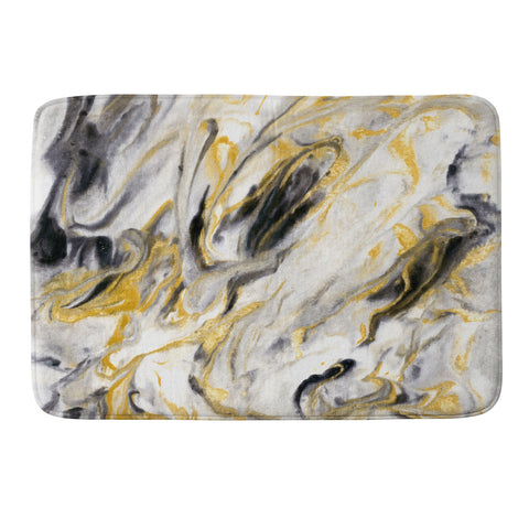 Jacqueline Maldonado Black and Gold Marble Memory Foam Bath Mat