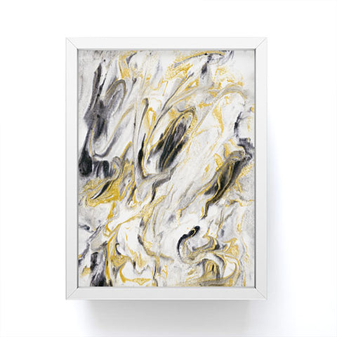 Jacqueline Maldonado Black and Gold Marble Framed Mini Art Print