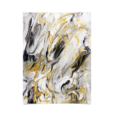 Jacqueline Maldonado Black and Gold Marble Poster