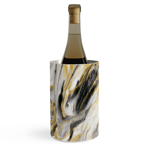 Jacqueline Maldonado Black and Gold Marble Wine Chiller