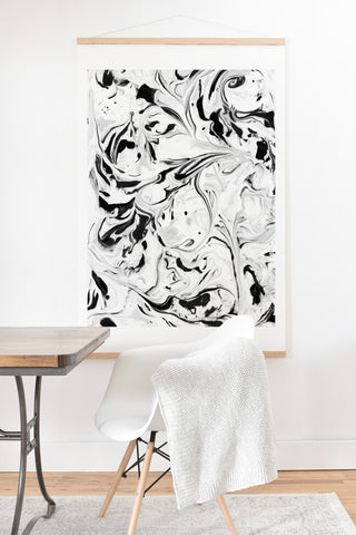Jacqueline Maldonado Black and White Marble Art Print And Hanger