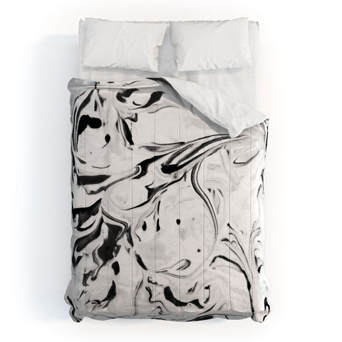 Jacqueline Maldonado Black and White Marble Comforter