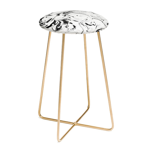 Jacqueline Maldonado Black and White Marble Counter Stool