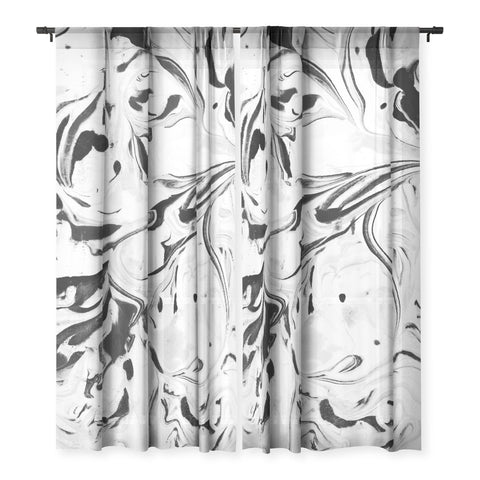 Jacqueline Maldonado Black and White Marble Sheer Non Repeat
