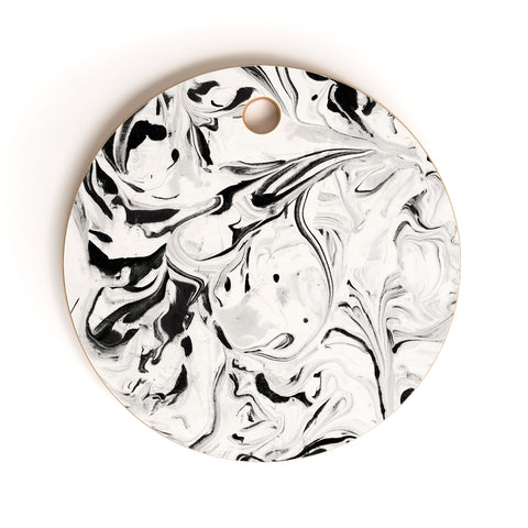Jacqueline Maldonado Black and White Marble Cutting Board Round