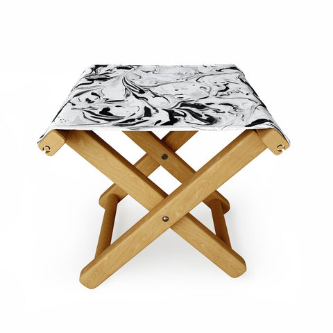 Jacqueline Maldonado Black and White Marble Folding Stool