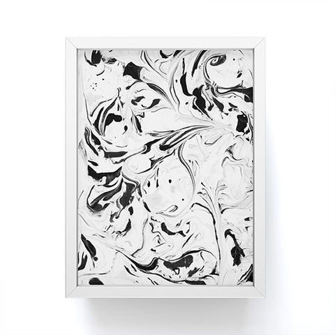Jacqueline Maldonado Black and White Marble Framed Mini Art Print